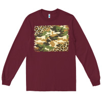 Burgundy leopard camo pattern background Long Sleeve Tee - Jasminsmagicworld