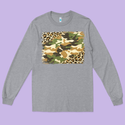 Leopard Camo Pattern Background Long Sleeve Tee Designed By Jasminsmagicworld