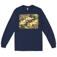 Navy leopard camo pattern background Long Sleeve Tee - Jasminsmagicworld