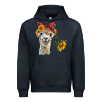 Navy alpaca with sunflowers and bandana Urban Hoodie - BarkalooDesign
