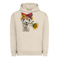 Pigment French Oak alpaca with sunflowers and bandana Urban Hoodie - BarkalooDesign