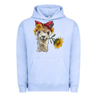 Pigment Grape Ice alpaca with sunflowers and bandana Urban Hoodie - BarkalooDesign