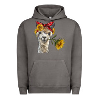 Pigment Tornado alpaca with sunflowers and bandana Urban Hoodie - BarkalooDesign