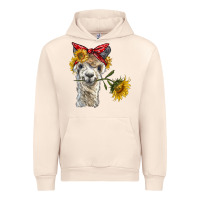 Sandshell alpaca with sunflowers and bandana Urban Hoodie - BarkalooDesign