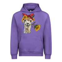 Tulip alpaca with sunflowers and bandana Urban Hoodie - BarkalooDesign