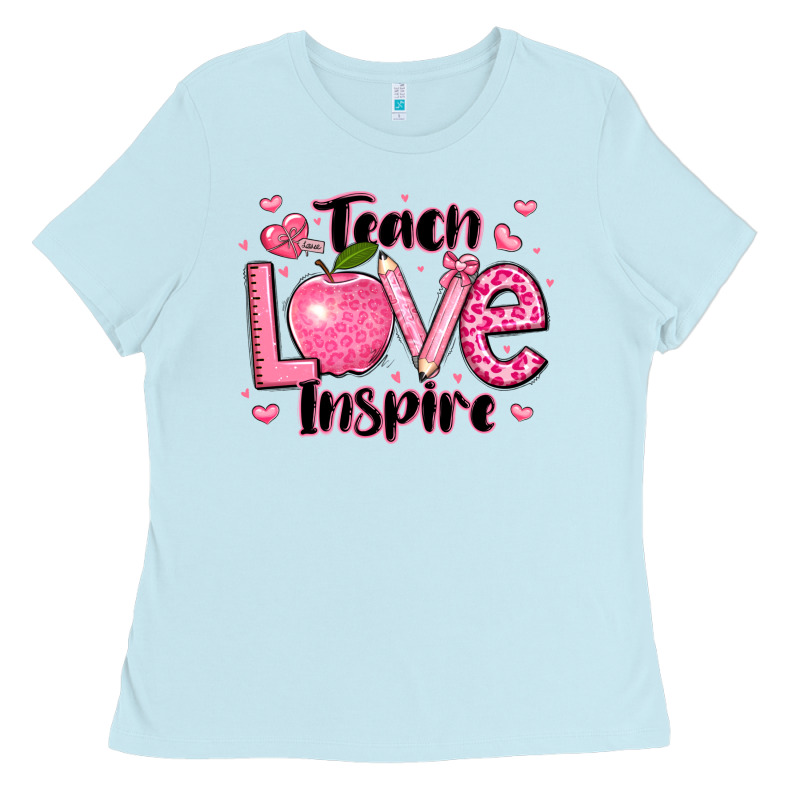 Teach Love Inspire Teacher Valentines Day Ladies Tee by LillyAllenDesigns | Teevron