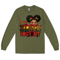 Army Green i am black history black girl peekaboo juneteenth Long Sleeve Tee - CowGirlArtShop