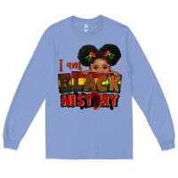 Colony Blue i am black history black girl peekaboo juneteenth Long Sleeve Tee - CowGirlArtShop