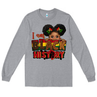 Heather Grey i am black history black girl peekaboo juneteenth Long Sleeve Tee - CowGirlArtShop