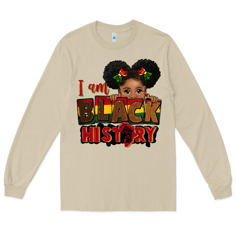 I Am Black History Black Girl Peekaboo Juneteenth Long Sleeve Tee by CowGirlArtShop | Teevron