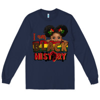 Navy i am black history black girl peekaboo juneteenth Long Sleeve Tee - CowGirlArtShop