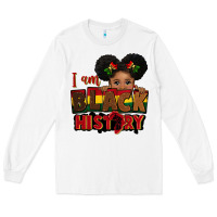 White i am black history black girl peekaboo juneteenth Long Sleeve Tee - CowGirlArtShop