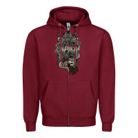 Burgundy skaven warhammer Zipper Hoodie - lanVoArt