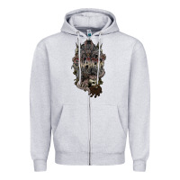 Heather Grey skaven warhammer Zipper Hoodie - lanVoArt