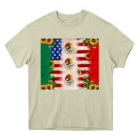 Mossy American flag mexico flag sunflower cactus Heavy Core Tee - JahusDesignShop