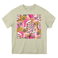 Mossy christmas cake and pink mug seamless pattern bbs Heavy Core Tee - BundleAndBundleShop