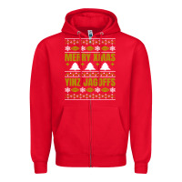 Red Merry Christmas Yinz Jagoffs Pittsburgh Pennsylvania Xmas Gifts 1 Zipper Hoodie - lanVoArt
