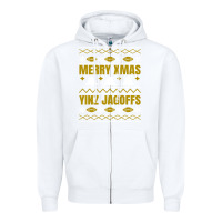 White Merry Christmas Yinz Jagoffs Pittsburgh Pennsylvania Xmas Gifts 1 Zipper Hoodie - lanVoArt