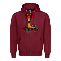 Burgundy cobra cai Zipper Hoodie - lanVoArt