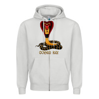 Dove Grey cobra cai Zipper Hoodie - lanVoArt