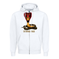 White cobra cai Zipper Hoodie - lanVoArt