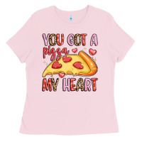 Bubblegum Pink you got a pizza my heart Ladies Tee - LillyAllenDesigns