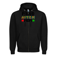 Black autism awareness puzzle theme Zipper Hoodie - CowhideDigitalArt
