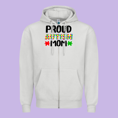 Autism Awareness Puzzle Theme Zipper Hoodie Designed By Cowhidedigitalart