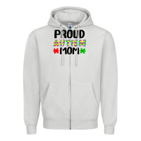Dove Grey autism awareness puzzle theme Zipper Hoodie - CowhideDigitalArt