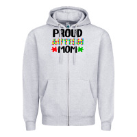 Heather Grey autism awareness puzzle theme Zipper Hoodie - CowhideDigitalArt