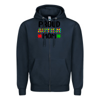Navy autism awareness puzzle theme Zipper Hoodie - CowhideDigitalArt