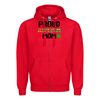 Red autism awareness puzzle theme Zipper Hoodie - CowhideDigitalArt