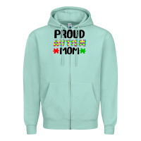 Seafoam autism awareness puzzle theme Zipper Hoodie - CowhideDigitalArt