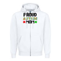White autism awareness puzzle theme Zipper Hoodie - CowhideDigitalArt