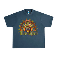 Turkey Rainbow Thankful Thanksgiving Urban Heavy Tee | Teevron