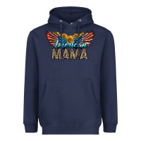 Navy Western American Mama With Sunflowers Heavyweight Hoodie - LillyAllenDesigns