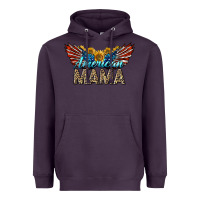Plum Western American Mama With Sunflowers Heavyweight Hoodie - LillyAllenDesigns