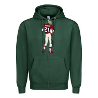 Sports Green deion sanders 32 Zipper Hoodie - lanVoArt
