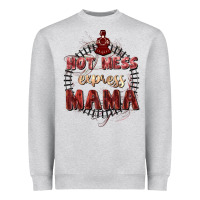 Heather Grey Hot mess express mama Mother's Day Heavyweight Sweatshirt - FaDigitalArtStudio