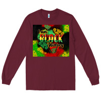 Burgundy i am black history tumbler cowgirl Long Sleeve Tee - CowGirlArtShop