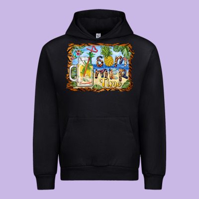 Summer Time Pineapple And  Beach Urban Hoodie Designed By Barkaloodesign