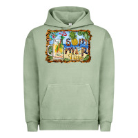 Pigment Oil Green summer time pineapple and  beach Urban Hoodie - BarkalooDesign