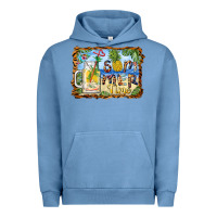 Pigment Pebble Blue summer time pineapple and  beach Urban Hoodie - BarkalooDesign