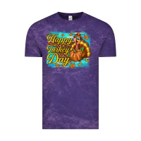 Cloud Purple Happy Turkey Day Vintage Tee - texasbilliewilder