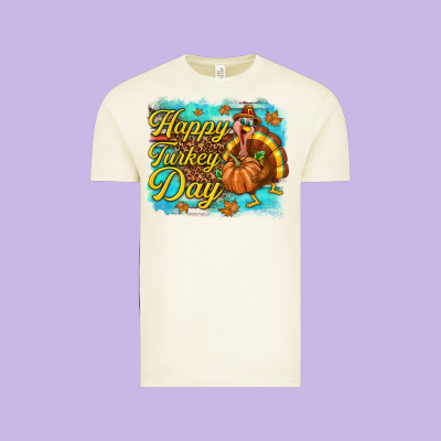 Happy Turkey Day Vintage Tee Designed By Texasbilliewilder