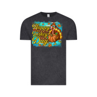 Vintage Black Happy Turkey Day Vintage Tee - texasbilliewilder