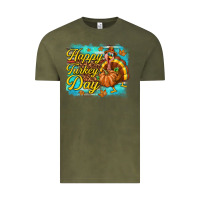 Vintage Olive Happy Turkey Day Vintage Tee - texasbilliewilder