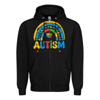 Black proud autism mom rainbow Zipper Hoodie - CowhideDigitalArt