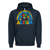 Navy proud autism mom rainbow Zipper Hoodie - CowhideDigitalArt