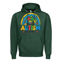Sports Green proud autism mom rainbow Zipper Hoodie - CowhideDigitalArt